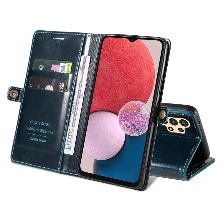 For Samsung Galaxy A13 4G EU GQUTROBE RFID Blocking Oil Wax Leather Phone Case