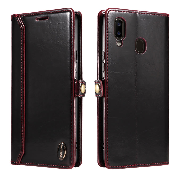 For Samsung Galaxy A20 / A30 GQUTROBE RFID Blocking Oil Wax Leather Phone Case