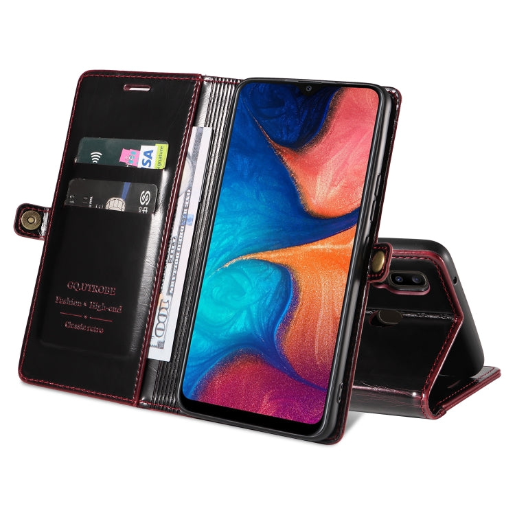 For Samsung Galaxy A20 / A30 GQUTROBE RFID Blocking Oil Wax Leather Phone Case
