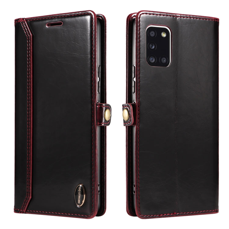 For Samsung Galaxy A31 EU GQUTROBE RFID Blocking Oil Wax Leather Phone Case
