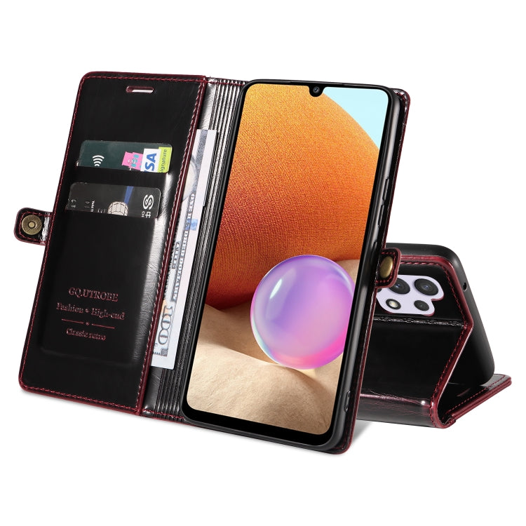 For Samsung Galaxy A32 4G GQUTROBE RFID Blocking Oil Wax Leather Phone Case