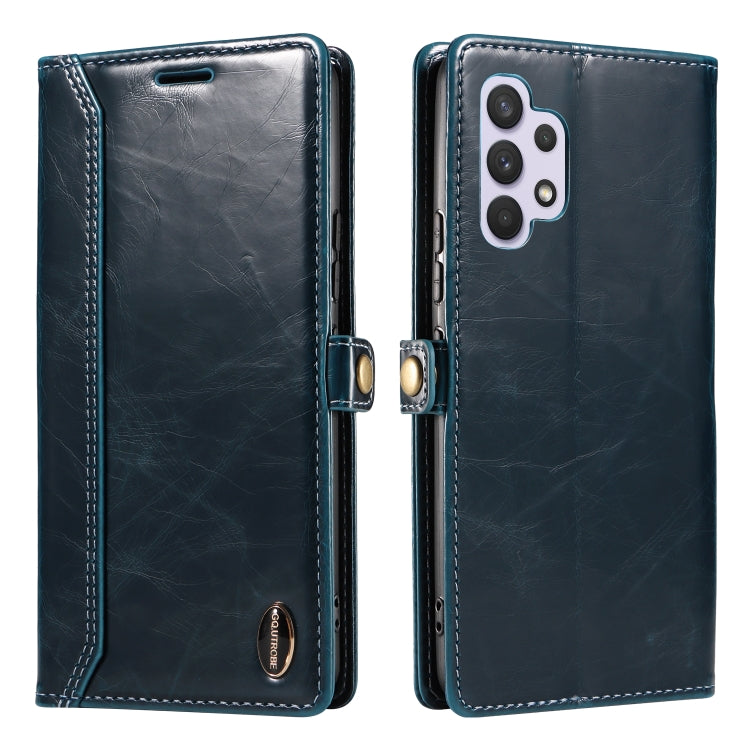 For Samsung Galaxy A32 4G GQUTROBE RFID Blocking Oil Wax Leather Phone Case
