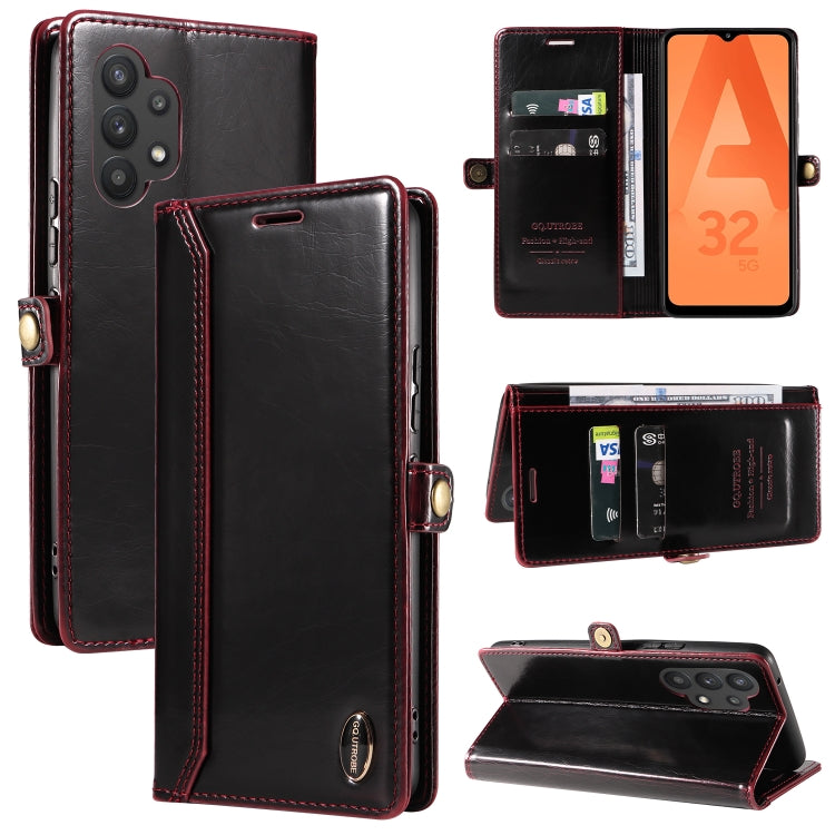 For Samsung Galaxy A32 5G / M32 5G GQUTROBE RFID Blocking Oil Wax Leather Phone Case