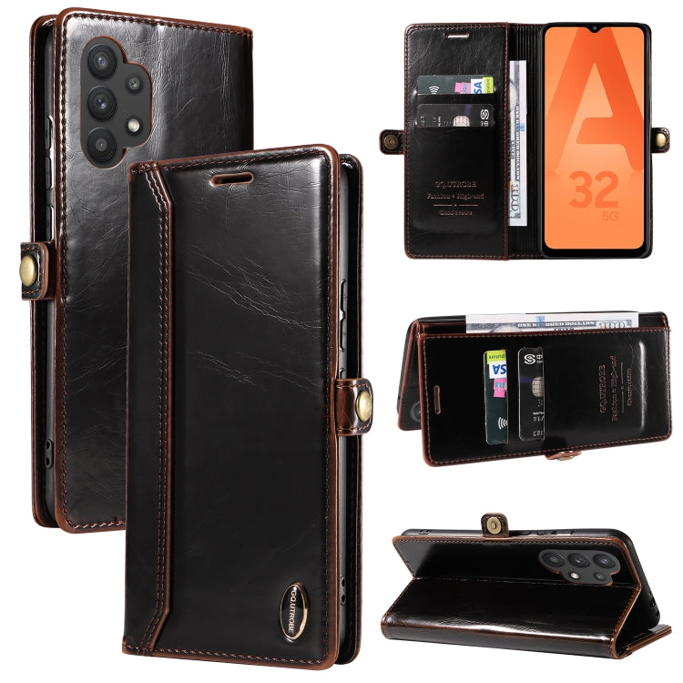 For Samsung Galaxy A32 5G / M32 5G GQUTROBE RFID Blocking Oil Wax Leather Phone Case