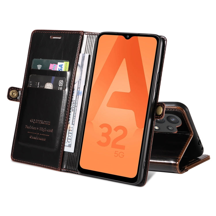 For Samsung Galaxy A32 5G / M32 5G GQUTROBE RFID Blocking Oil Wax Leather Phone Case