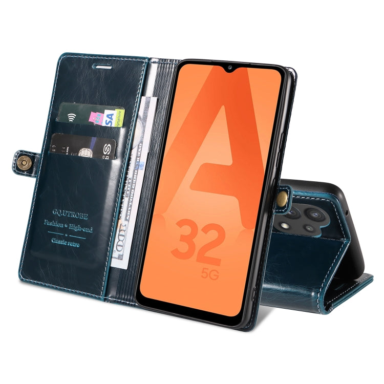 For Samsung Galaxy A32 5G / M32 5G GQUTROBE RFID Blocking Oil Wax Leather Phone Case