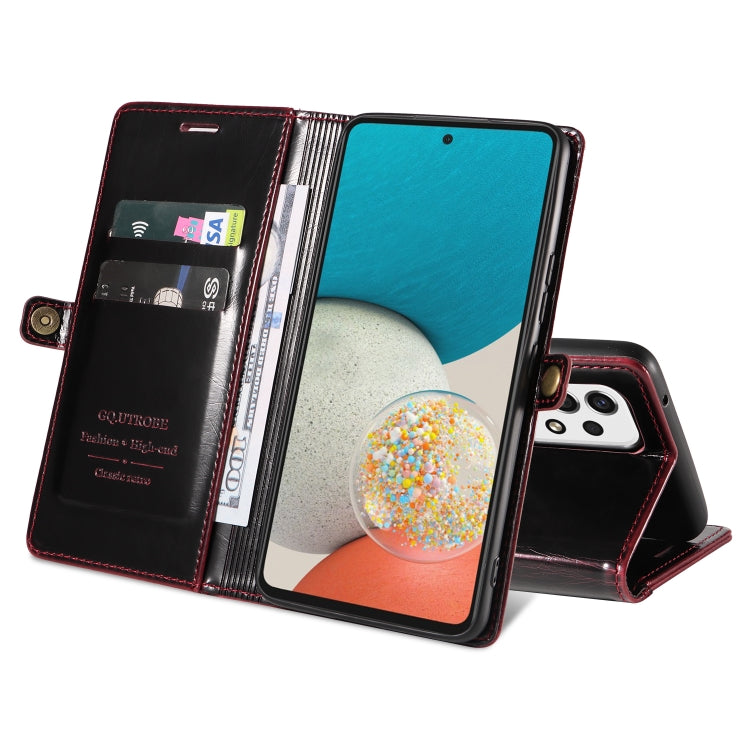For Samsung Galaxy A33 5G GQUTROBE RFID Blocking Oil Wax Leather Phone Case