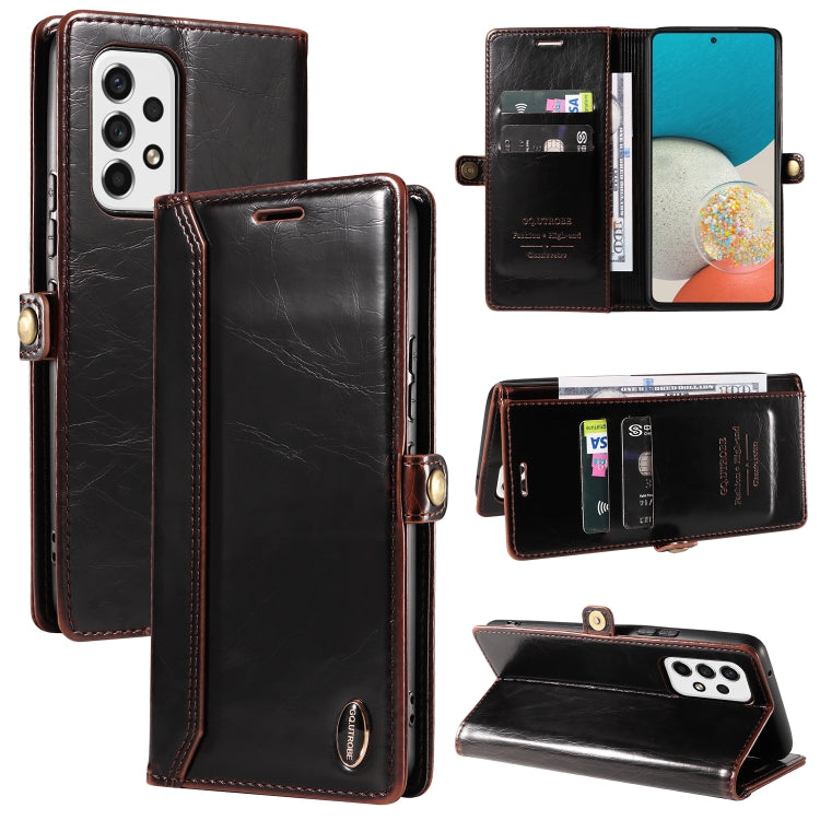 For Samsung Galaxy A33 5G GQUTROBE RFID Blocking Oil Wax Leather Phone Case