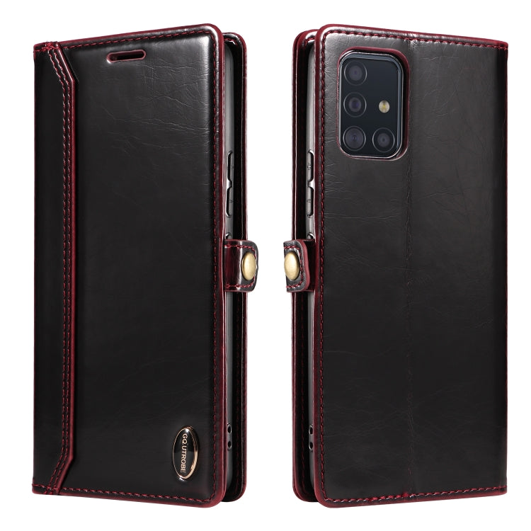 For Samsung Galaxy A51 4G / M40s GQUTROBE RFID Blocking Oil Wax Leather Phone Case