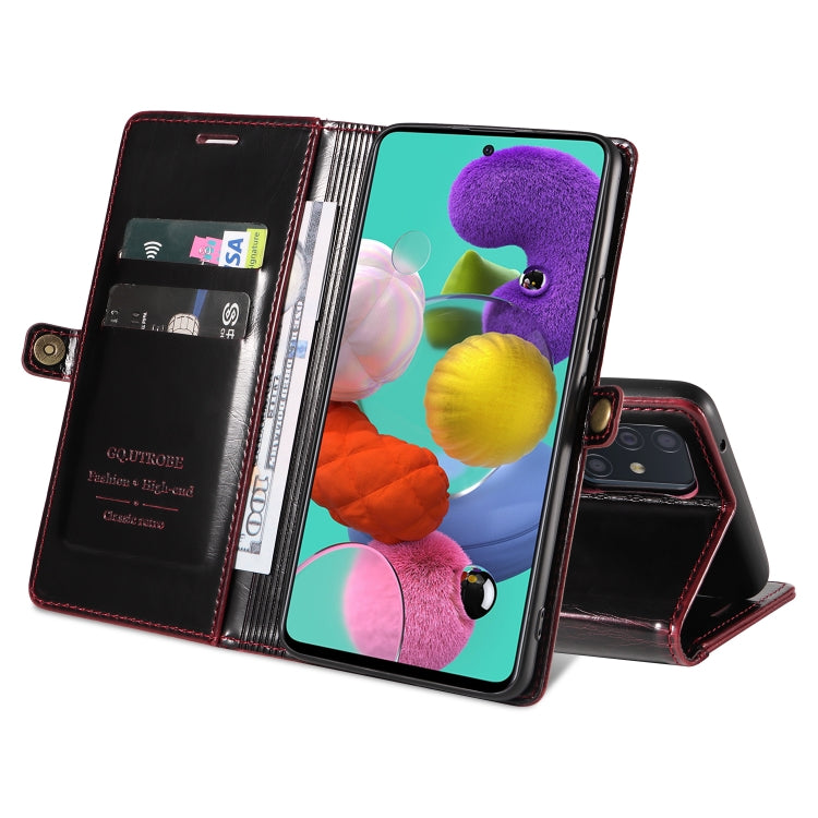For Samsung Galaxy A51 4G / M40s GQUTROBE RFID Blocking Oil Wax Leather Phone Case