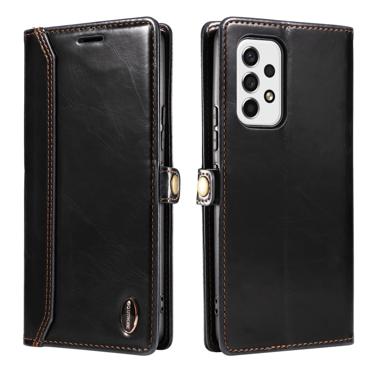 For Samsung Galaxy A53 5G GQUTROBE RFID Blocking Oil Wax Leather Phone Case