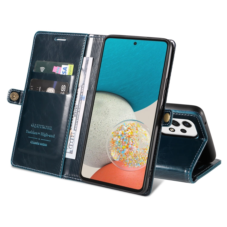 For Samsung Galaxy A53 5G GQUTROBE RFID Blocking Oil Wax Leather Phone Case