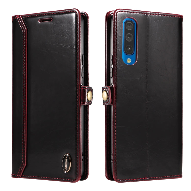 For Samsung Galaxy A70 GQUTROBE RFID Blocking Oil Wax Leather Phone Case