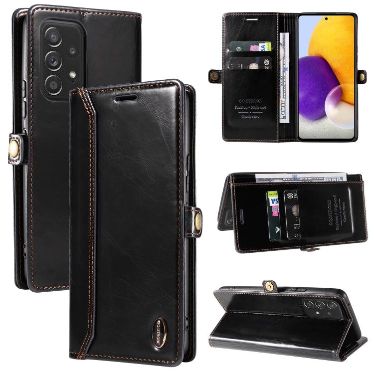 For Samsung Galaxy A72 4G / 5G GQUTROBE RFID Blocking Oil Wax Leather Phone Case