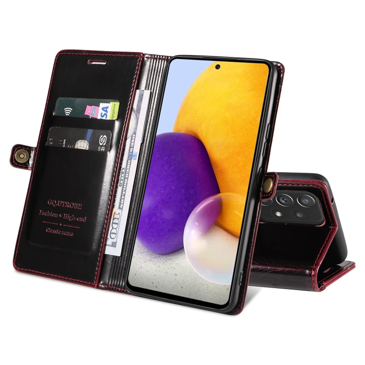 For Samsung Galaxy A72 4G / 5G GQUTROBE RFID Blocking Oil Wax Leather Phone Case