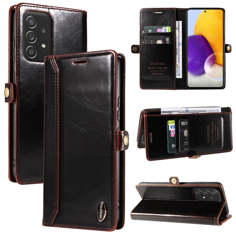 For Samsung Galaxy A72 4G / 5G GQUTROBE RFID Blocking Oil Wax Leather Phone Case