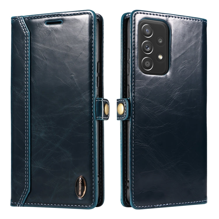 For Samsung Galaxy A72 4G / 5G GQUTROBE RFID Blocking Oil Wax Leather Phone Case