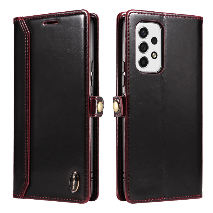 For Samsung Galaxy A73 5G GQUTROBE RFID Blocking Oil Wax Leather Phone Case