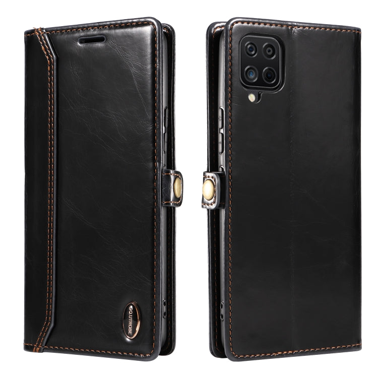 For Samsung Galaxy A12 5G / M12 5G GQUTROBE RFID Blocking Oil Wax Leather Phone Case