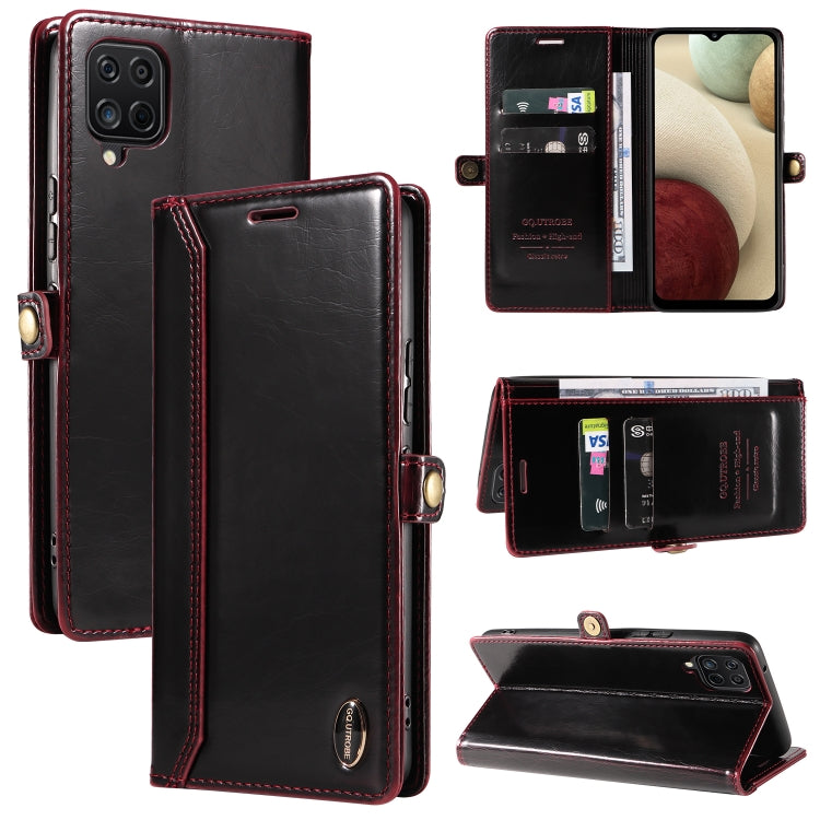 For Samsung Galaxy A12 5G / M12 5G GQUTROBE RFID Blocking Oil Wax Leather Phone Case