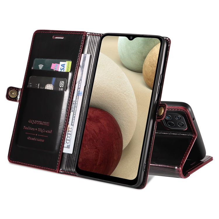 For Samsung Galaxy A12 5G / M12 5G GQUTROBE RFID Blocking Oil Wax Leather Phone Case