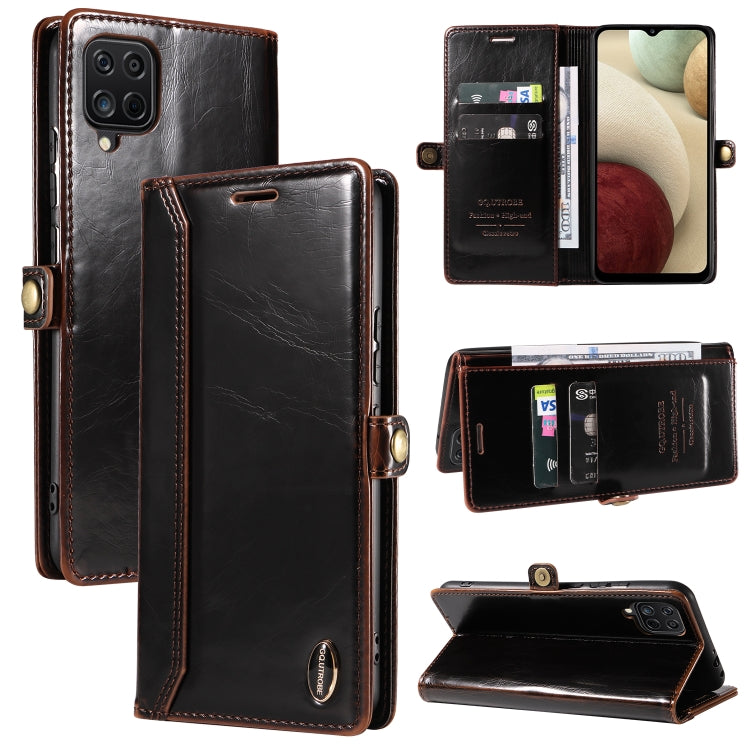 For Samsung Galaxy A12 5G / M12 5G GQUTROBE RFID Blocking Oil Wax Leather Phone Case