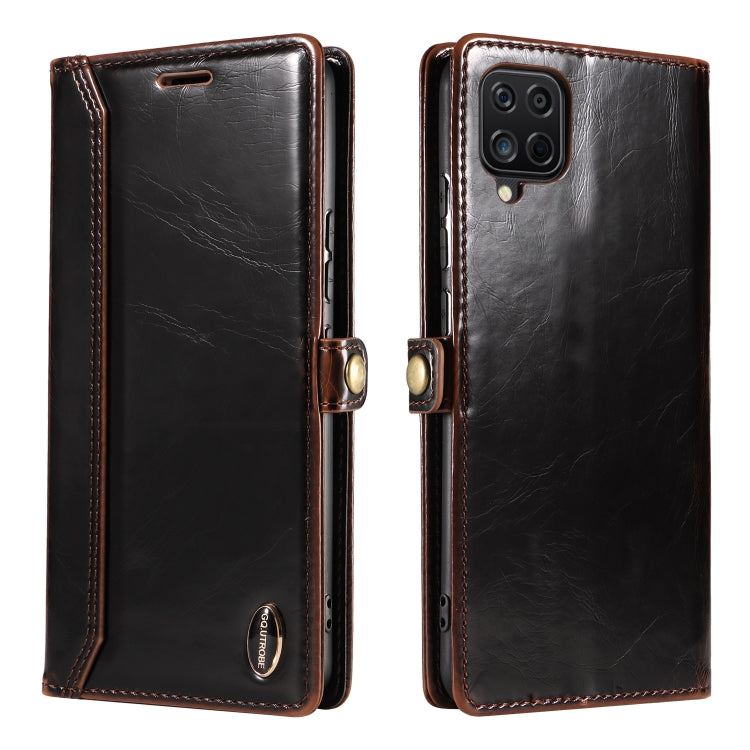 For Samsung Galaxy A12 5G / M12 5G GQUTROBE RFID Blocking Oil Wax Leather Phone Case