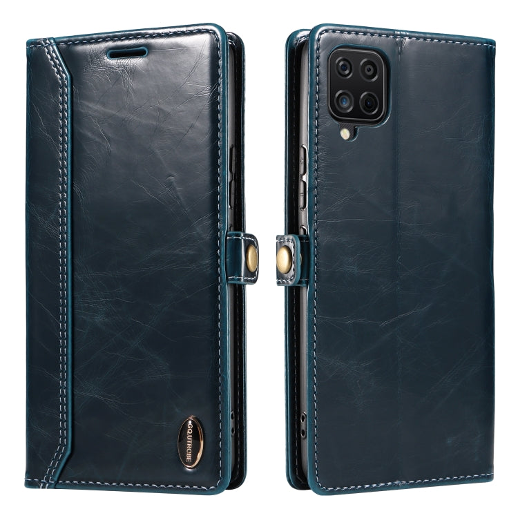 For Samsung Galaxy A12 5G / M12 5G GQUTROBE RFID Blocking Oil Wax Leather Phone Case