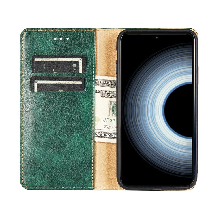 For Asus Zenfone 9 Gloss Oil Solid Color Magnetic Leather Phone Case