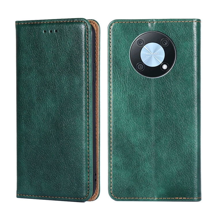 For Huawei nova Y90 4G Gloss Oil Solid Color Magnetic Leather Phone Case
