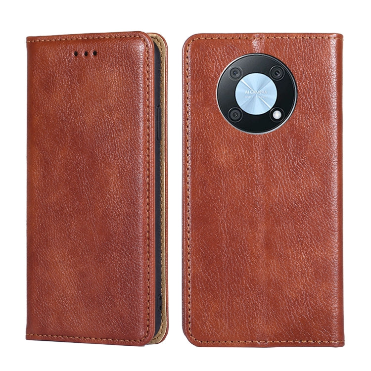 For Huawei nova Y90 4G Gloss Oil Solid Color Magnetic Leather Phone Case