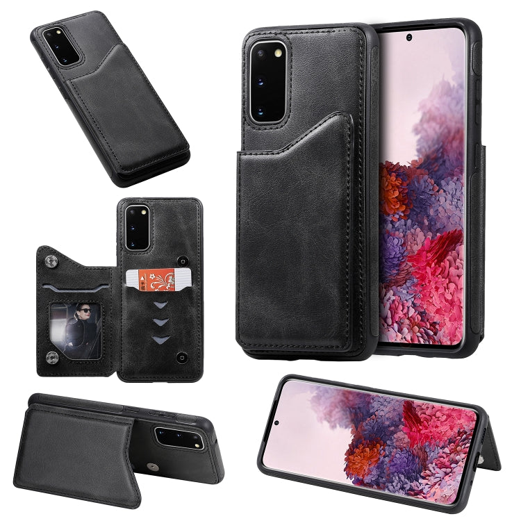 For Galaxy S20 Calf Texture Horizontal Flip Leather Case with Holder & Card Slots & Frame