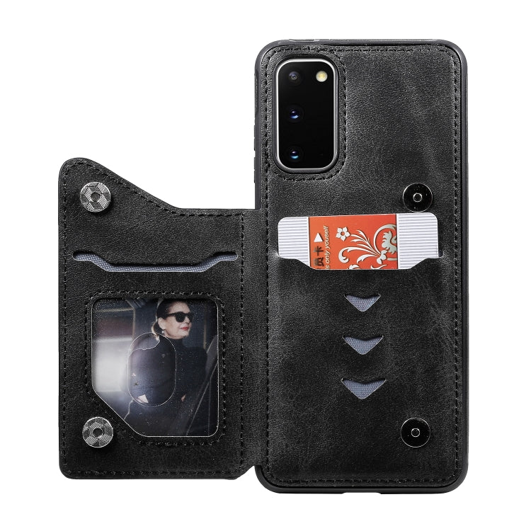 For Galaxy S20 Calf Texture Horizontal Flip Leather Case with Holder & Card Slots & Frame