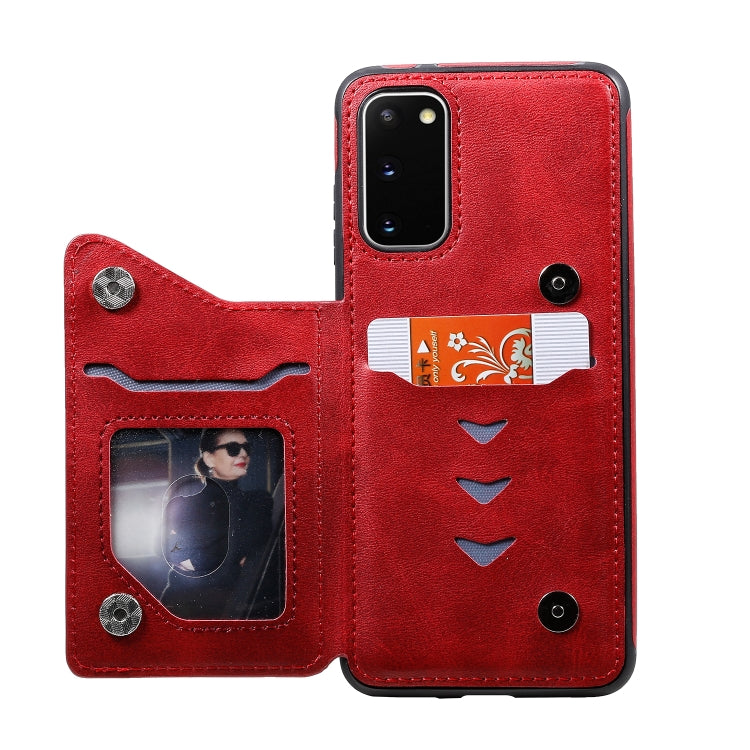 For Galaxy S20 Calf Texture Horizontal Flip Leather Case with Holder & Card Slots & Frame