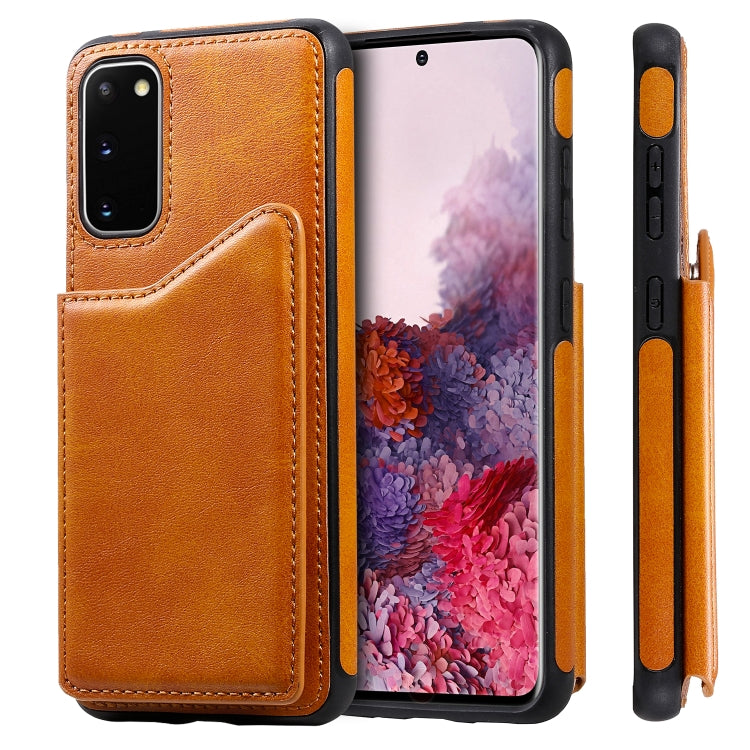 For Galaxy S20 Calf Texture Horizontal Flip Leather Case with Holder & Card Slots & Frame