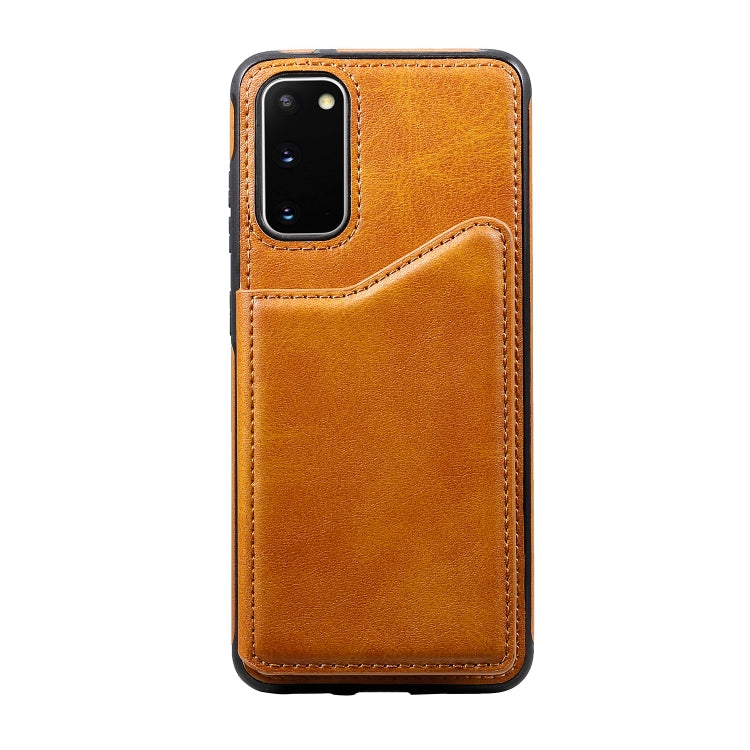 For Galaxy S20 Calf Texture Horizontal Flip Leather Case with Holder & Card Slots & Frame