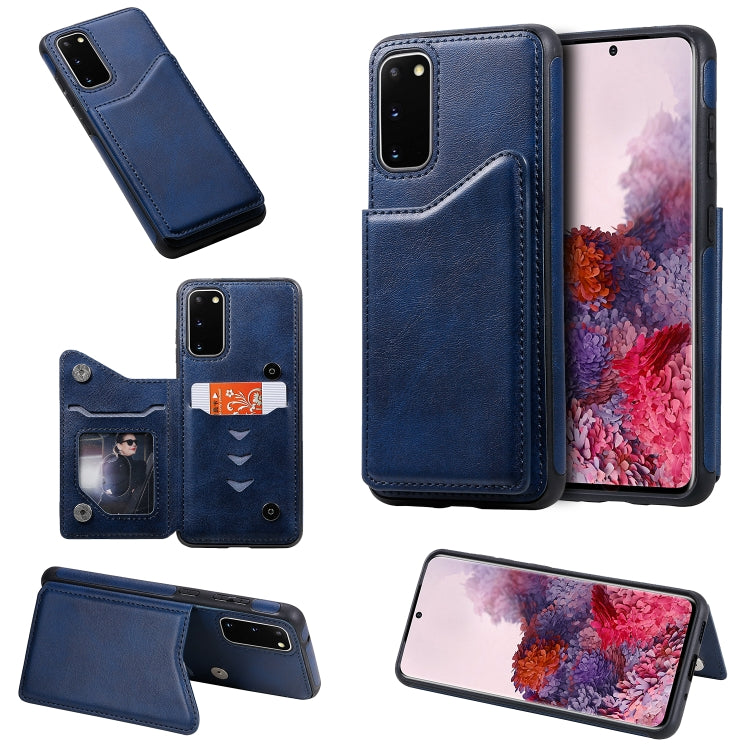 For Galaxy S20 Calf Texture Horizontal Flip Leather Case with Holder & Card Slots & Frame