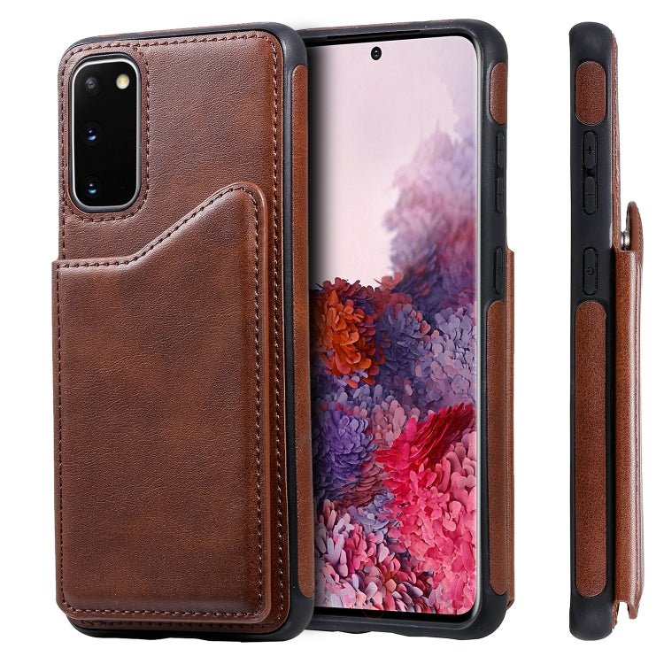 For Galaxy S20 Calf Texture Horizontal Flip Leather Case with Holder & Card Slots & Frame