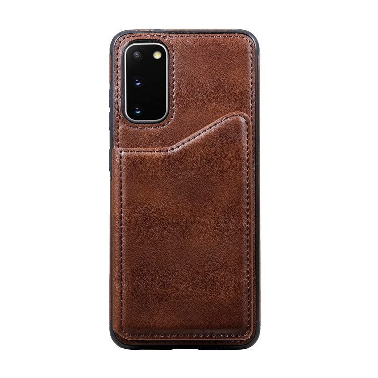 For Galaxy S20 Calf Texture Horizontal Flip Leather Case with Holder & Card Slots & Frame
