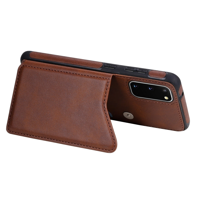 For Galaxy S20 Calf Texture Horizontal Flip Leather Case with Holder & Card Slots & Frame