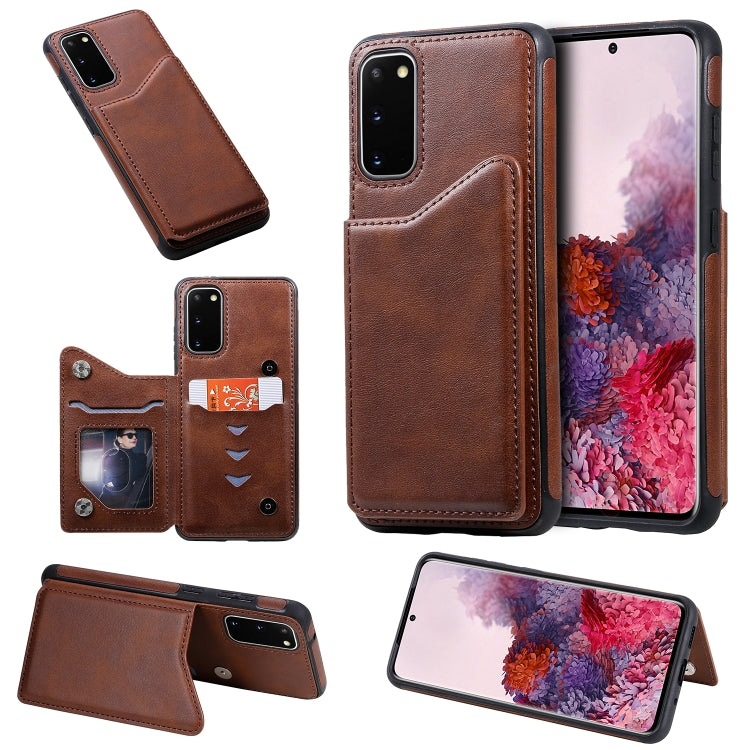 For Galaxy S20 Calf Texture Horizontal Flip Leather Case with Holder & Card Slots & Frame