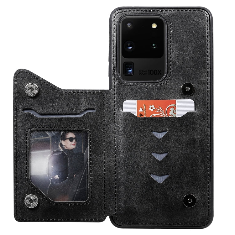 For Galaxy S20 Ultra Calf Texture Horizontal Flip Leather Case with Holder & Card Slots & Frame