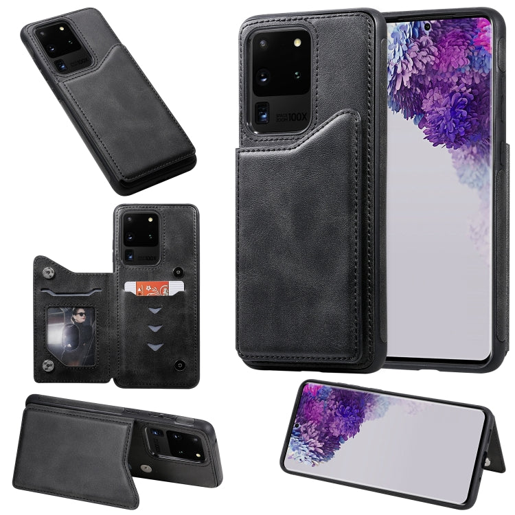 For Galaxy S20 Ultra Calf Texture Horizontal Flip Leather Case with Holder & Card Slots & Frame