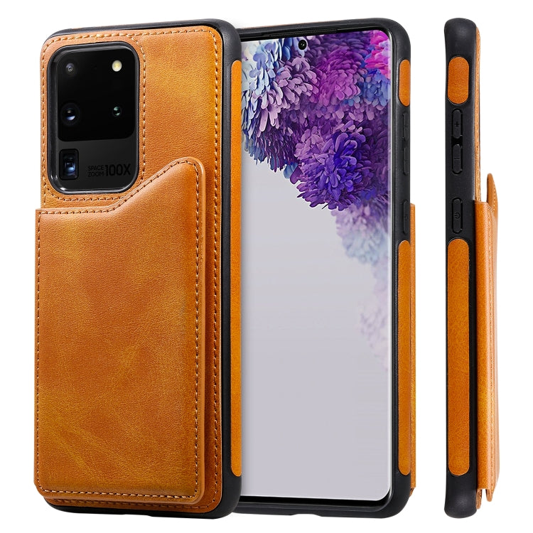 For Galaxy S20 Ultra Calf Texture Horizontal Flip Leather Case with Holder & Card Slots & Frame