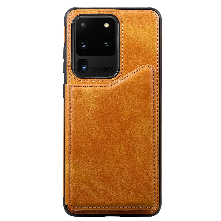 For Galaxy S20 Ultra Calf Texture Horizontal Flip Leather Case with Holder & Card Slots & Frame