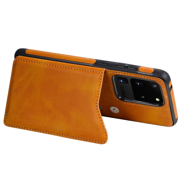 For Galaxy S20 Ultra Calf Texture Horizontal Flip Leather Case with Holder & Card Slots & Frame