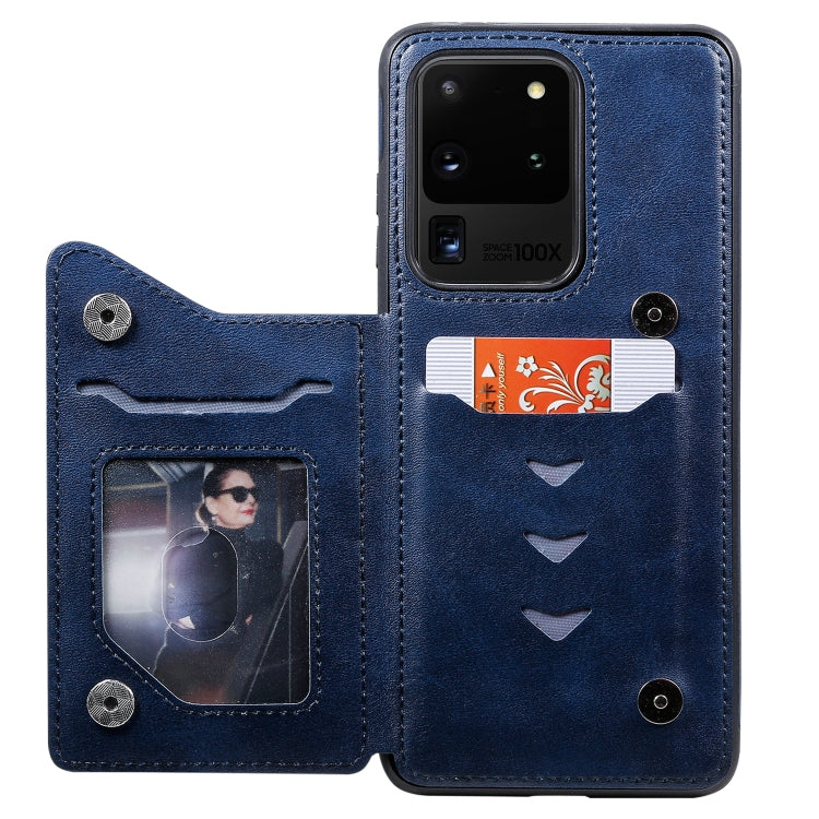 For Galaxy S20 Ultra Calf Texture Horizontal Flip Leather Case with Holder & Card Slots & Frame