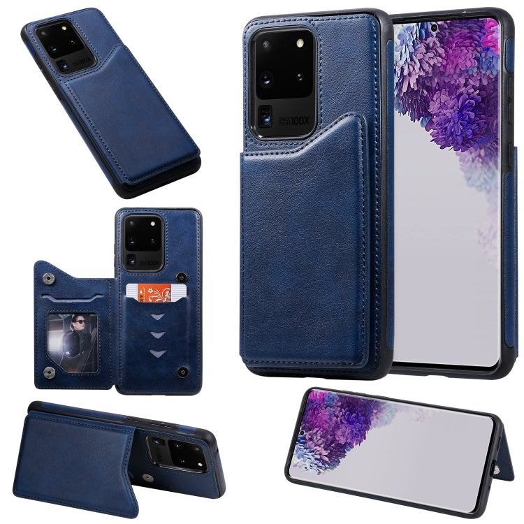 For Galaxy S20 Ultra Calf Texture Horizontal Flip Leather Case with Holder & Card Slots & Frame