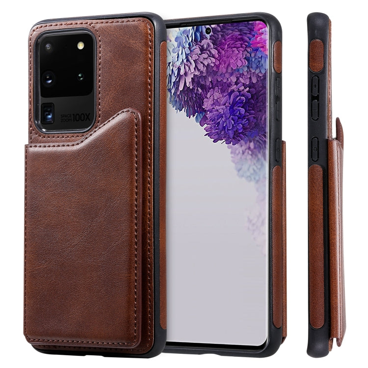 For Galaxy S20 Ultra Calf Texture Horizontal Flip Leather Case with Holder & Card Slots & Frame