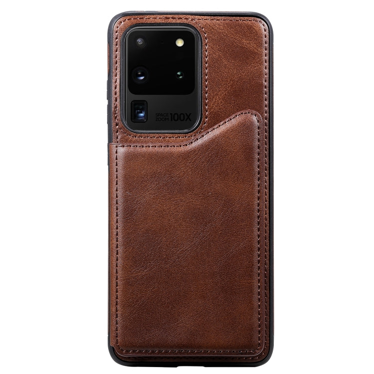 For Galaxy S20 Ultra Calf Texture Horizontal Flip Leather Case with Holder & Card Slots & Frame
